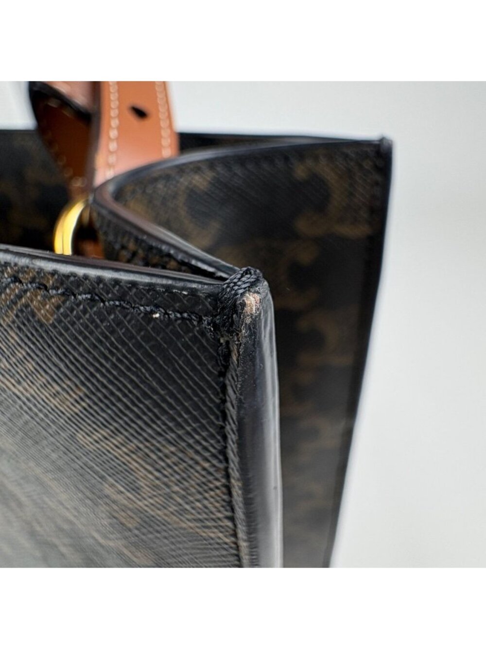 Celine Small Vertical Cover 2-Way Triomphe Tote Black Brown - Picture 4 of 10